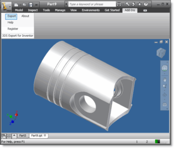 3DS Export for Inventor screenshot