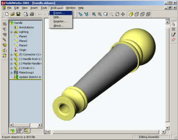 3DS Export for SolidWorks screenshot