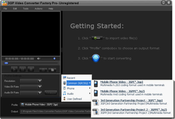 3GP Video Converter Factory Pro screenshot