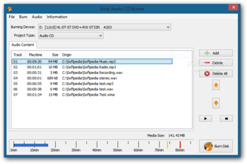 3nity Audio CD Burner screenshot