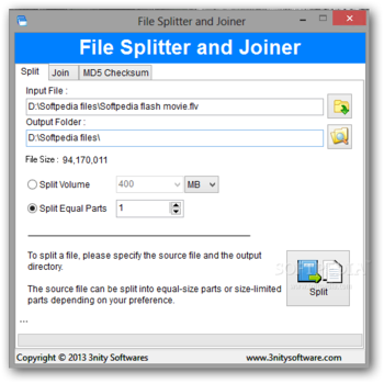 3nity File Splitter and Joiner screenshot