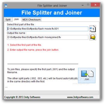 3nity File Splitter and Joiner screenshot 2