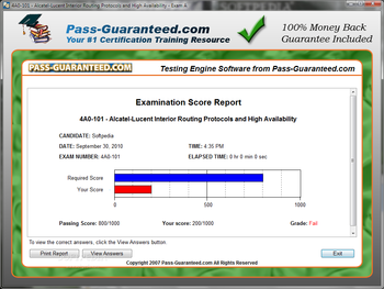 4A0-101 - Alcatel-Lucent Interior Routing Protocols and High Availability screenshot 3