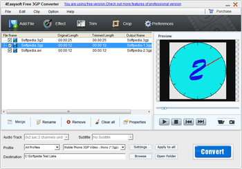 4Easysoft Free 3GP Converter screenshot