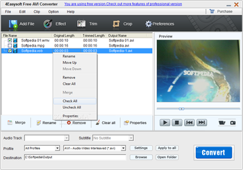 4Easysoft Free AVI Converter screenshot