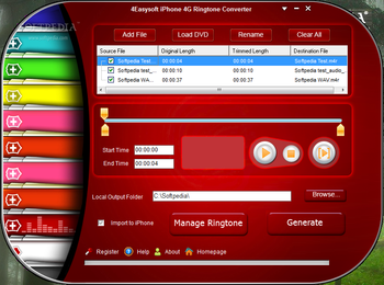 4Easysoft iPhone 4G Ringtone Converter screenshot
