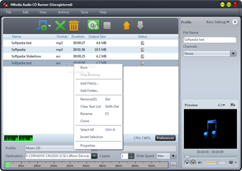 4Media Audio CD Burner screenshot