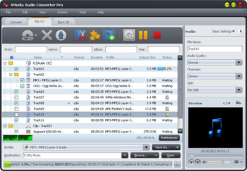 4Media Audio Converter Pro screenshot