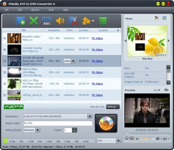 4Media AVI to DVD Converter screenshot