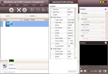 4Media Blu-ray to MKV Converter screenshot 4