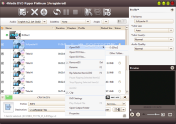 4Media DVD Ripper Platinum screenshot