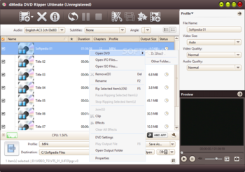 4Media DVD Ripper Ultimate screenshot