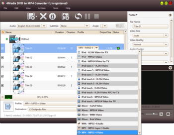 4Media DVD to MP4 Converter screenshot 2
