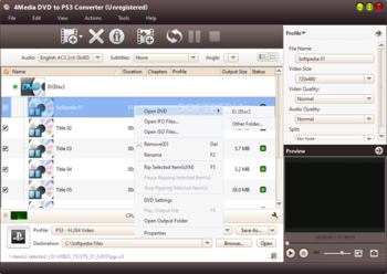 4Media DVD to PS3 Converter screenshot