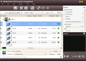 4Media DVD to PS3 Converter screenshot 5