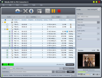 4Media DVD to PS3 Converter SE screenshot