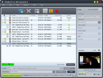 4Media FLV to 3GP Converter screenshot