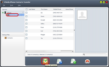 4Media iPhone Contacts Transfer screenshot 2