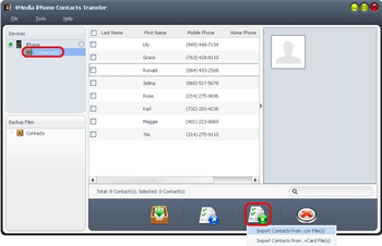 4Media iPhone Contacts Transfer screenshot 4