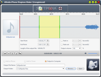 4Media iPhone Ringtone Maker screenshot