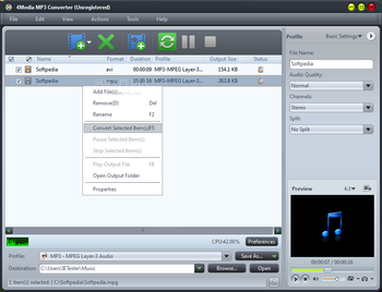 4Media MP3 Converter screenshot