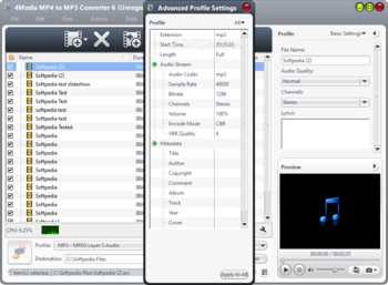 4Media MP4 to MP3 Converter screenshot 3