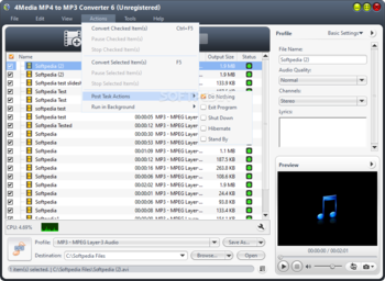 4Media MP4 to MP3 Converter screenshot 4
