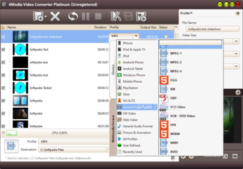4Media Video Converter Platinum screenshot 2