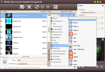 4Media Video Converter Standard screenshot 2
