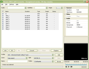 4Musics DVD to MP3 Converter screenshot