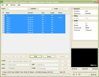 4Musics DVD to MP3 Converter screenshot 2