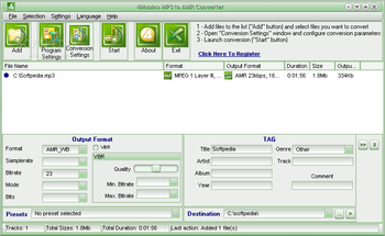 4Musics MP3 to AMR Converter screenshot