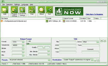 4Musics MP3 to OGG Converter screenshot