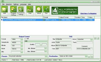 4Musics MP3 to WMA Converter screenshot