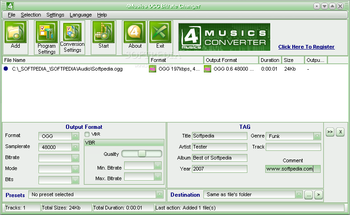 4Musics OGG Bitrate Changer screenshot