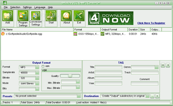 4Musics OGG to MP3 Converter screenshot