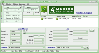 4Musics WAV Bitrate Changer screenshot 2