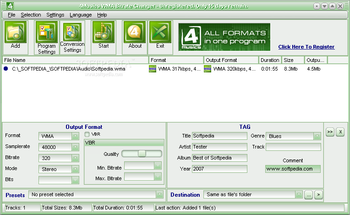 4Musics WMA Bitrate Changer screenshot