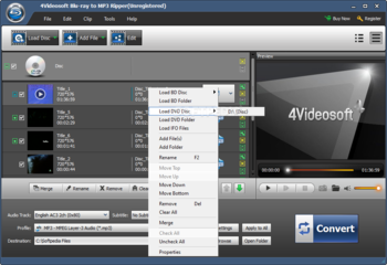 4Videosoft Blu-ray to MP3 Ripper screenshot