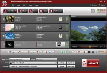 4Videosoft Creative Zen Video Converter screenshot 4