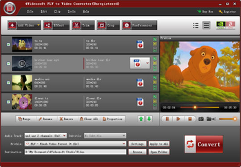 4Videosoft FLV to Video Converter screenshot
