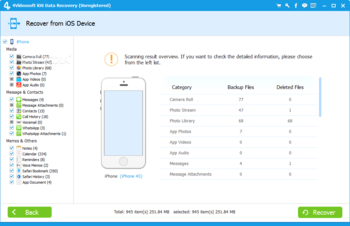 4Videosoft iOS Data Recovery screenshot 3