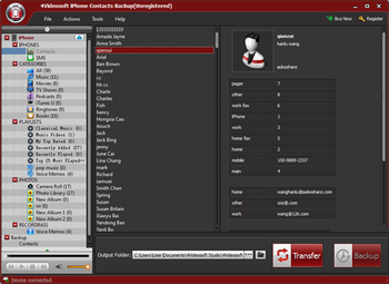 4Videosoft iPhone Contacts Backup screenshot