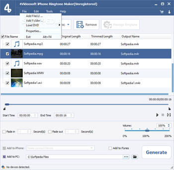 4Videosoft iPhone Ringtone Maker screenshot 2