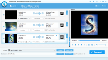 4Videosoft iPod Video Converter screenshot
