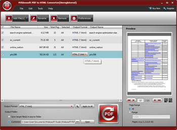 4Videosoft PDF to HTML Converter screenshot