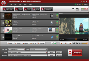 4Videosoft Pocket PC Video Converter screenshot