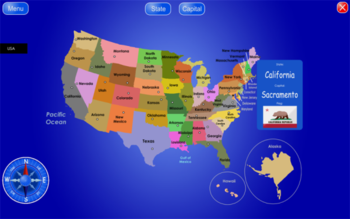 50 States and Capitals screenshot