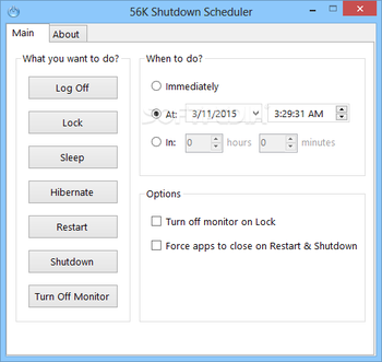 56K Shutdown Scheduler screenshot