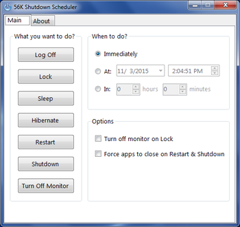 56K Shutdown Scheduler screenshot